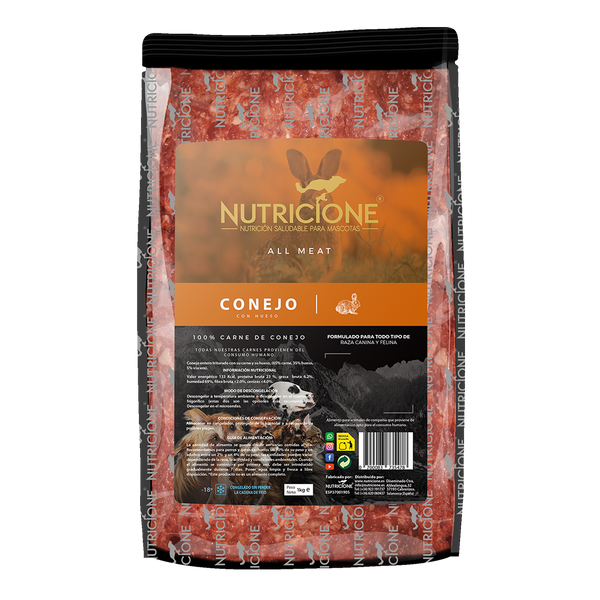 All Meat Barf Conejo 1Kg | Todo Carne Conejo 1Kg