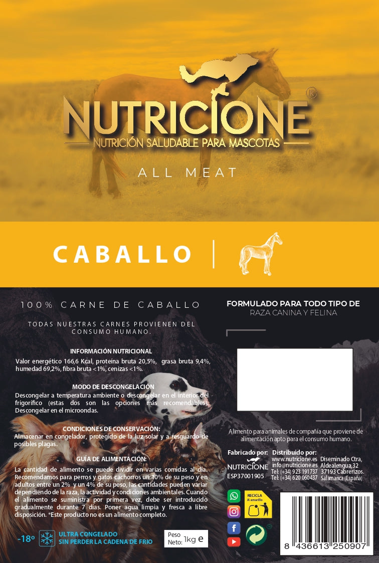 All Meat Barf Caballo 1Kg | Todo Carne Caballo 1Kg