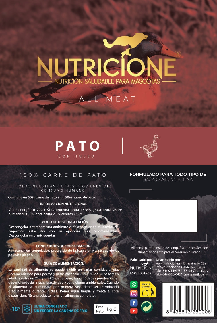 All Meat Barf Pato 1Kg | Todo Carne Pato 1Kg