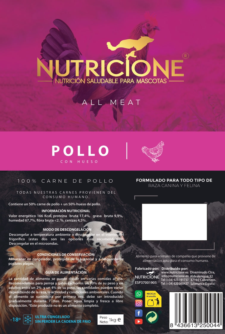 All Meat Barf Pollo 1Kg  | Todo Carne Pollo 1Kg