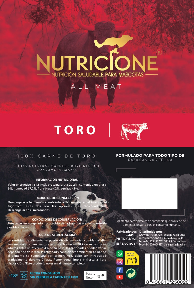 All Meat Barf Toro 1Kg | Todo Carne Toro 1Kg
