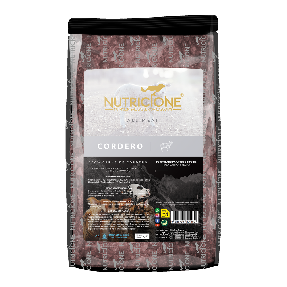 All Meat Barf Cordero 1Kg | Todo Carne Cordero 1Kg