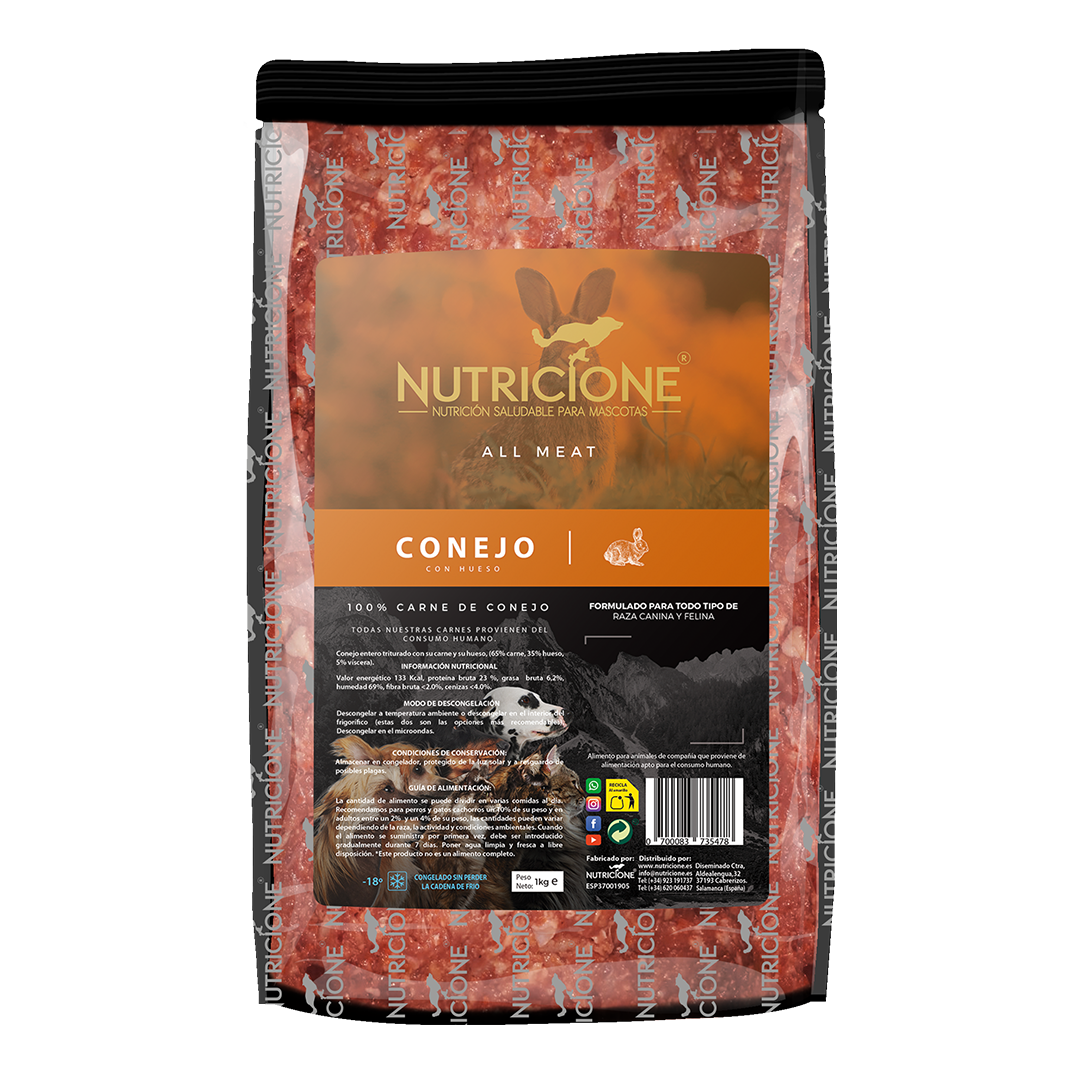 All Meat Barf Conejo 1Kg | Todo Carne Conejo 1Kg