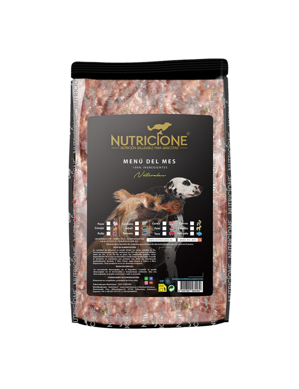 Menú BARF del Mes · Alimentación natural completa para perros 1kg