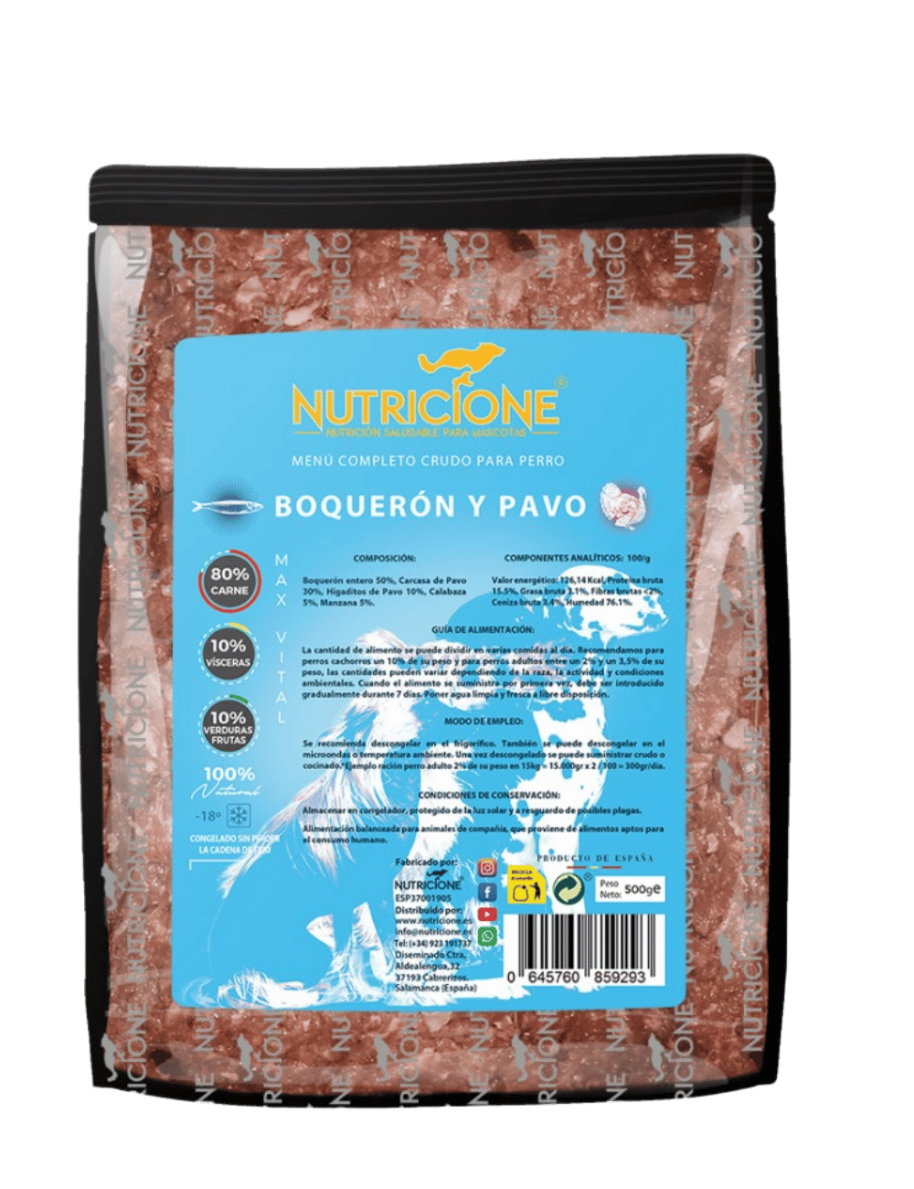 Original Barf | Menú Completo Boquerón Cocinado/Pavo