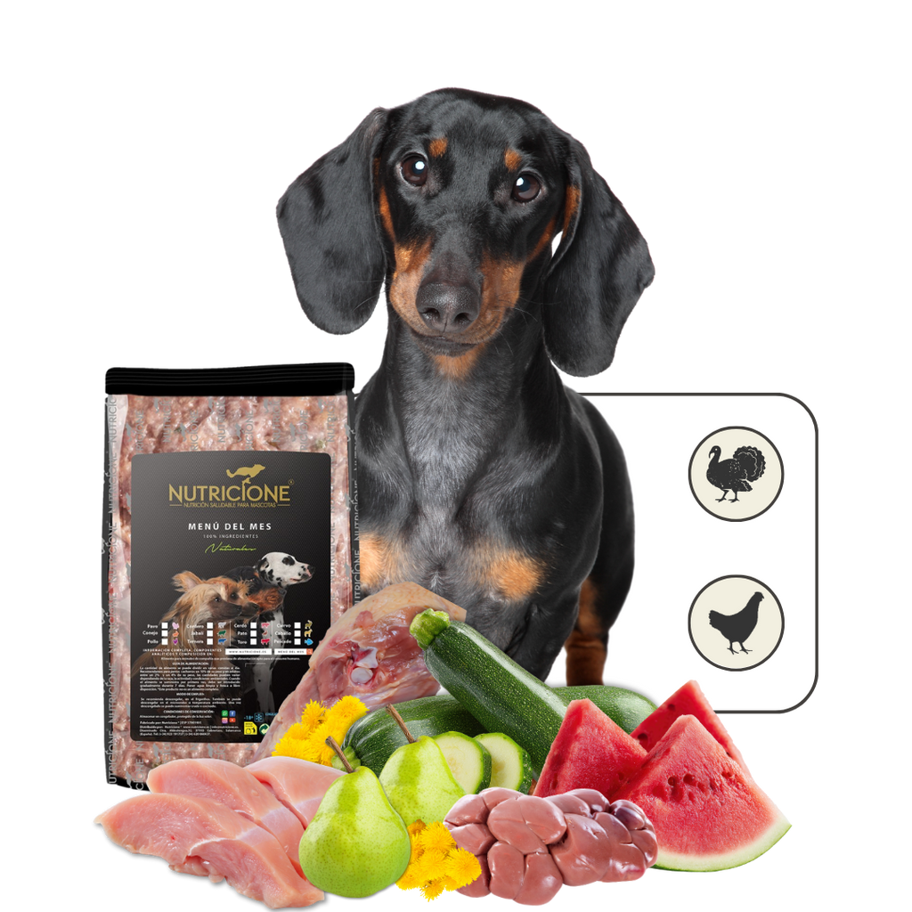 Menú BARF del Mes · Alimentación natural completa para perros 1kg