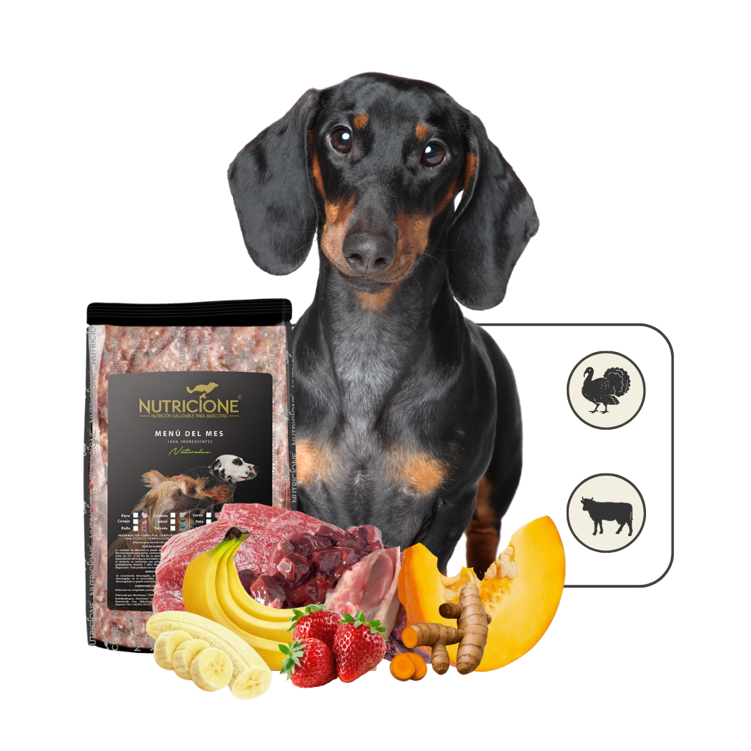 Menú BARF del Mes · Alimentación natural completa para perros 1kg
