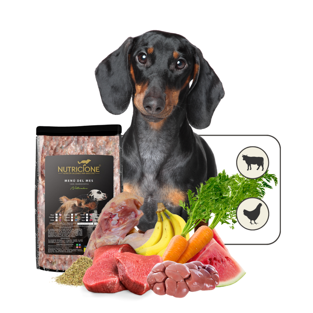 Menú BARF del Mes · Alimentación natural completa para perros 1kg