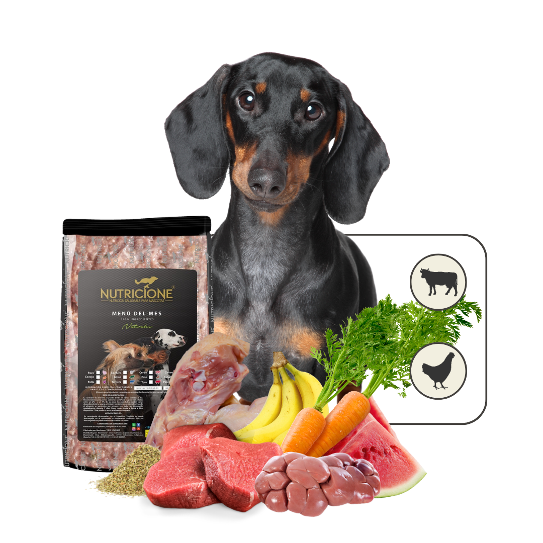 Menú BARF del Mes · Alimentación natural completa para perros 1kg