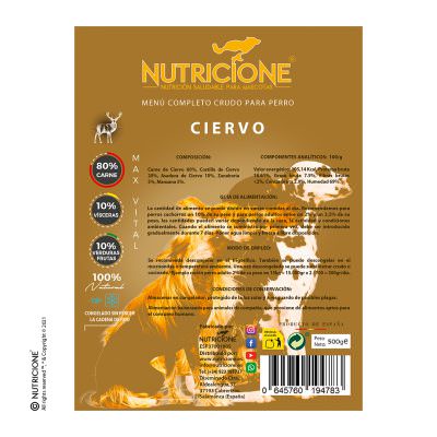 etiqueta-menú-ciervo-completo-crudo-perro-alimento-maxvital-nutricione